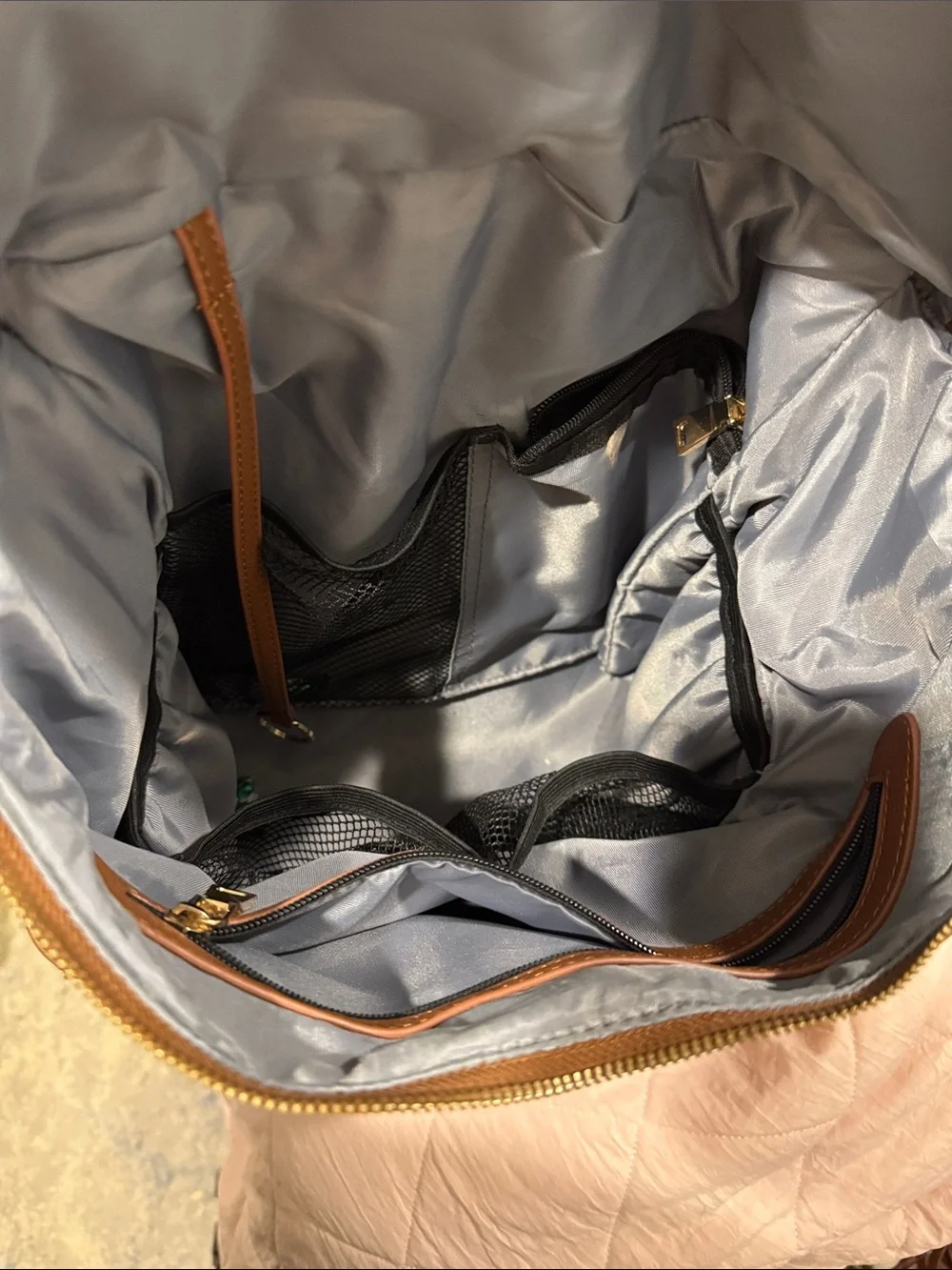 Women's Brown Faux Leather Backpack Tote - Classic Carryall